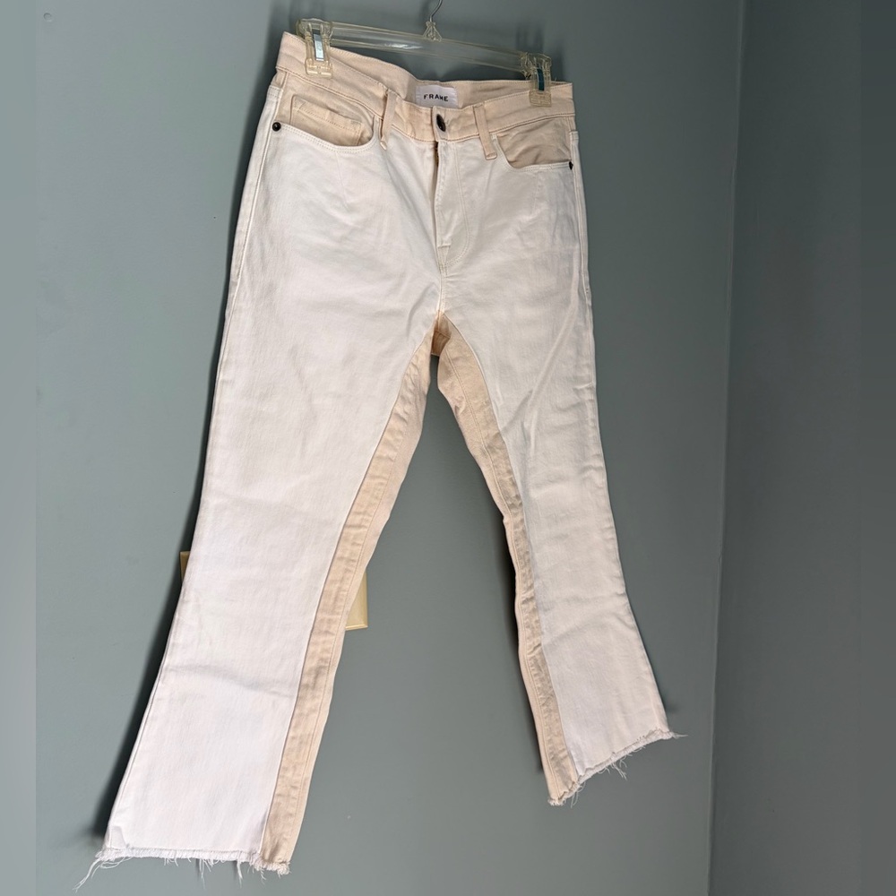 FRAME Le Crop Mini Boot White Ecru Sz 28